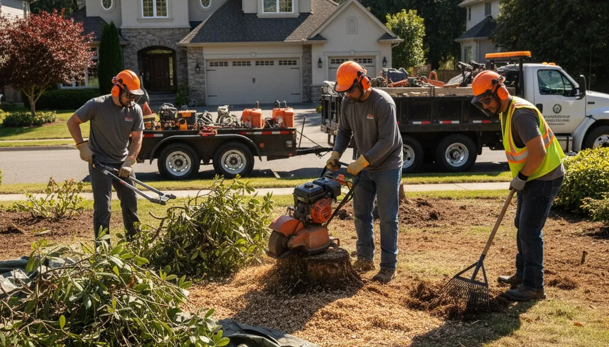 Shrub removal service in Allen, TX by Trees Service Allen TX removing overgrown bushes safely