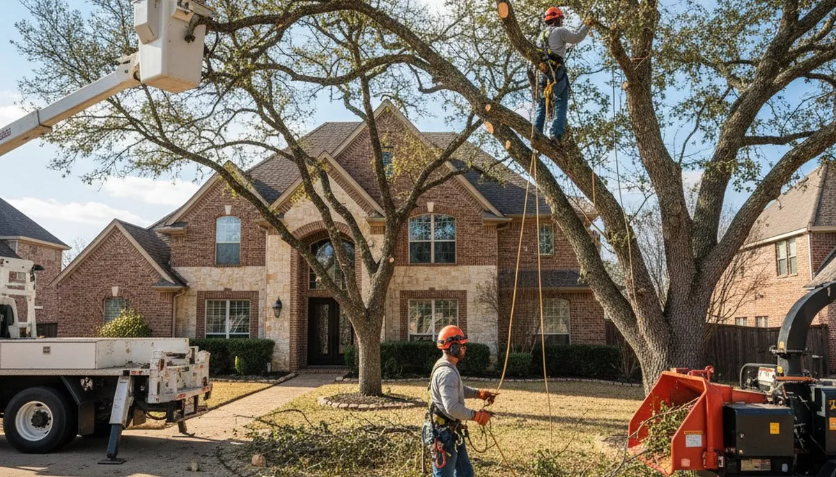 Tree service crew in Allen, TX providing professional tree trimming and removal services